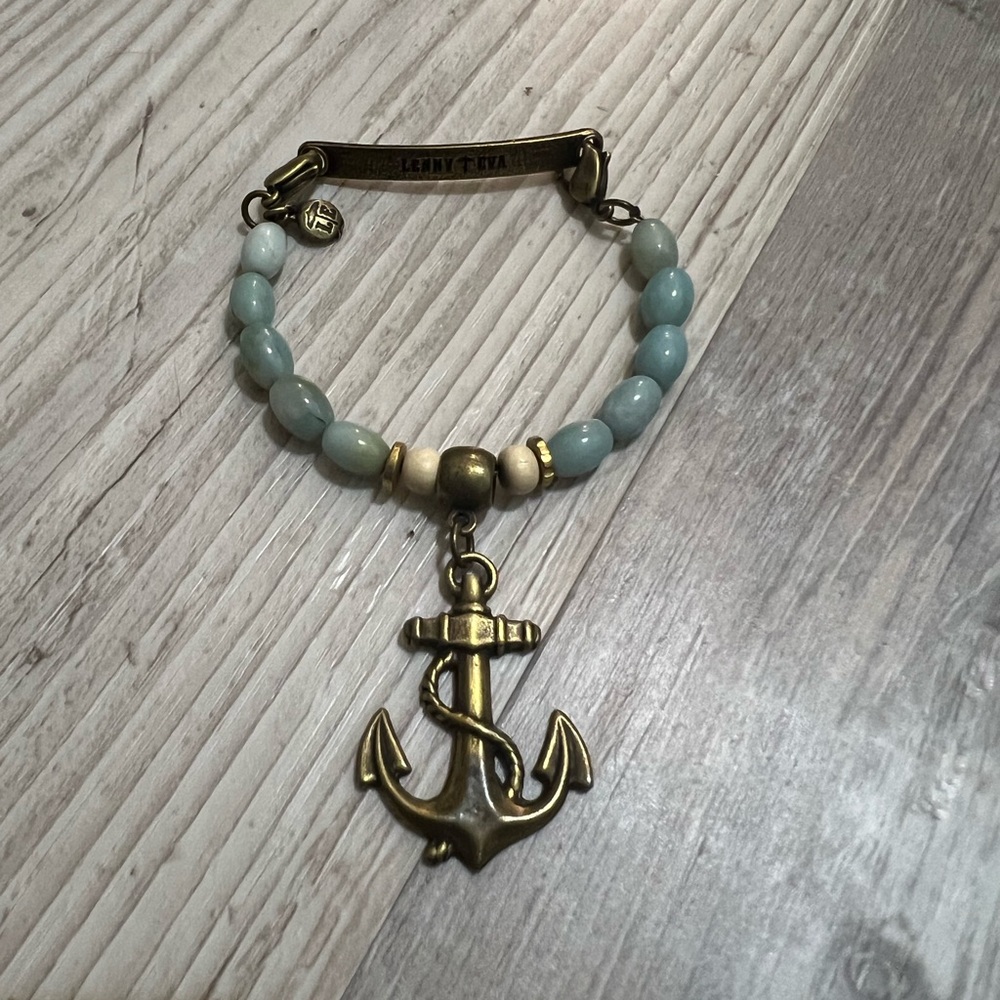 Anchor Charm Beaded Bracelet